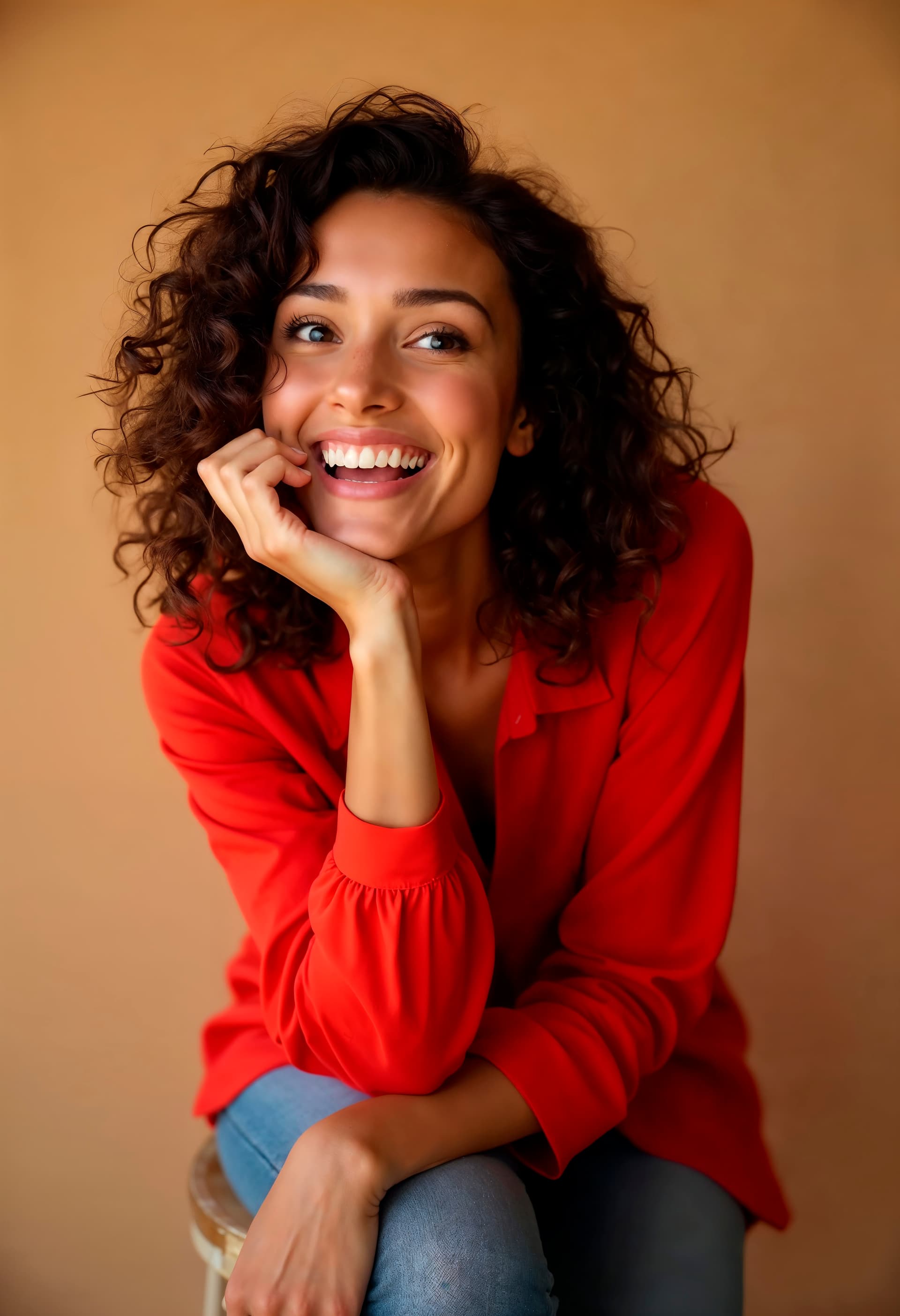 Mulher sorrindo com dentes perfeitos